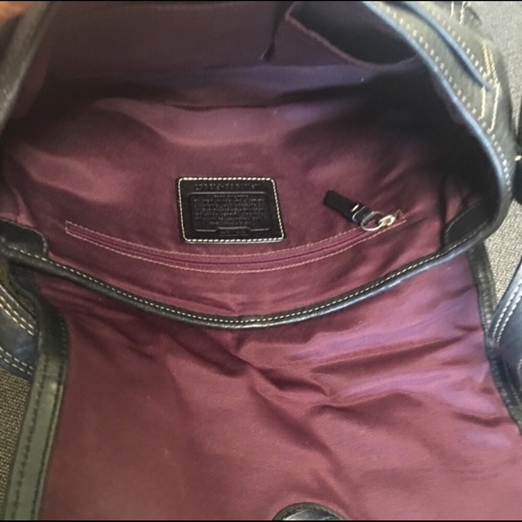 Black pebble LEATHER Coach Crossbody Purse - Picture 4 of 8